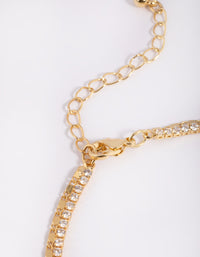 Gold Plated Cubic Zirconia Cupchain Tennis Anklet - link has visual effect only