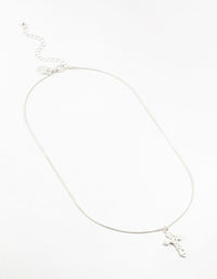 Silver Plated Round Snake Chain Ornate Necklace - link has visual effect only