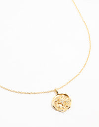 Gold Plated Diamante Celestial Round Necklace - link has visual effect only