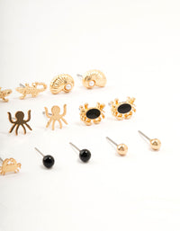 Gold Mixed Creatures Earrings 12-Pack - link has visual effect only