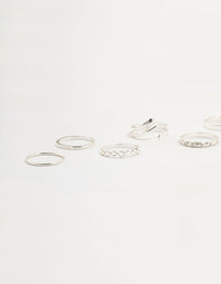 Silver Swirl Mixed Stacking Rings 8-Pack - link has visual effect only