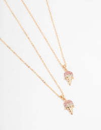 Gold Ice Creams Necklaces 2-Pack - link has visual effect only