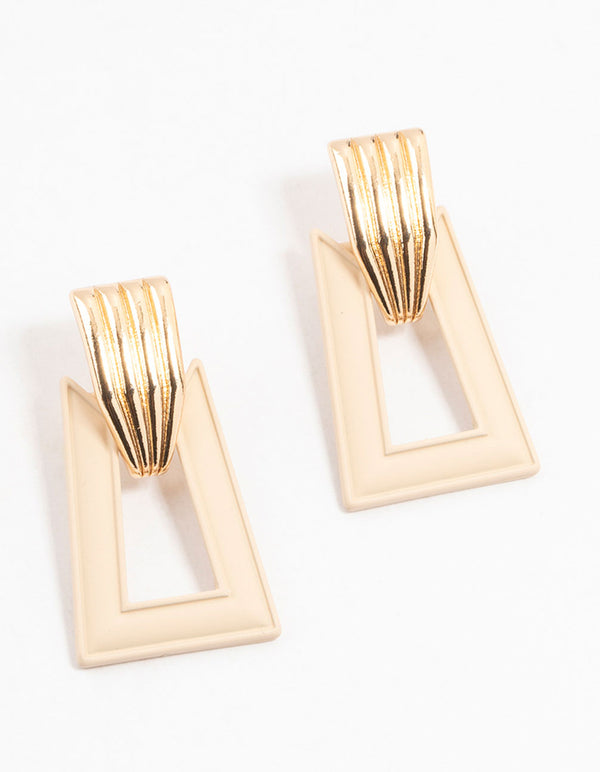 Gold Trapeze Drop Earrings