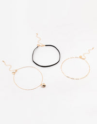 Gold Ribbon Puff Heart Chokers 3-Pack - link has visual effect only