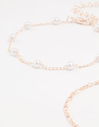 Rose Gold Stone Pearl Butterfly Bracelets 4-Pack - link has visual effect only