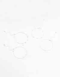 Silver Pearl Stone Butterfly Bracelets 4-Pack - link has visual effect only