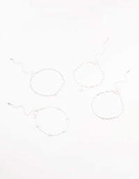 Silver Paperclip Pearl Bracelets 4-Pack - link has visual effect only