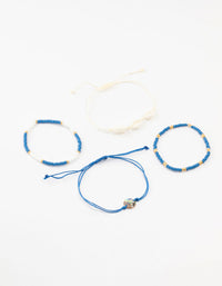 Light Blue Cable Beaded Bracelets 4-Pack - link has visual effect only