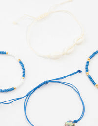 Light Blue Cable Beaded Bracelets 4-Pack - link has visual effect only