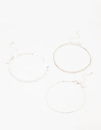 Silver Disc & Cupchain Anklets 3-Pack - link has visual effect only