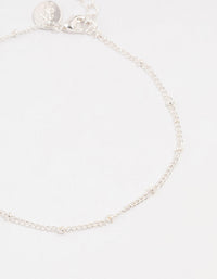 Silver Ball Chain Diamante Drop Anklets 3-Pack - link has visual effect only