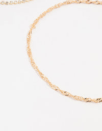 Gold Twisted Cupchain Anklets 3-Pack - link has visual effect only