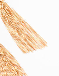 Gold Knit Tassel Drop Earrings - link has visual effect only