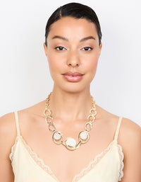 Gold Chain Stone Necklace - link has visual effect only