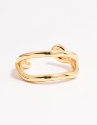 Gold Plated Wavy Double Row Ring - link has visual effect only