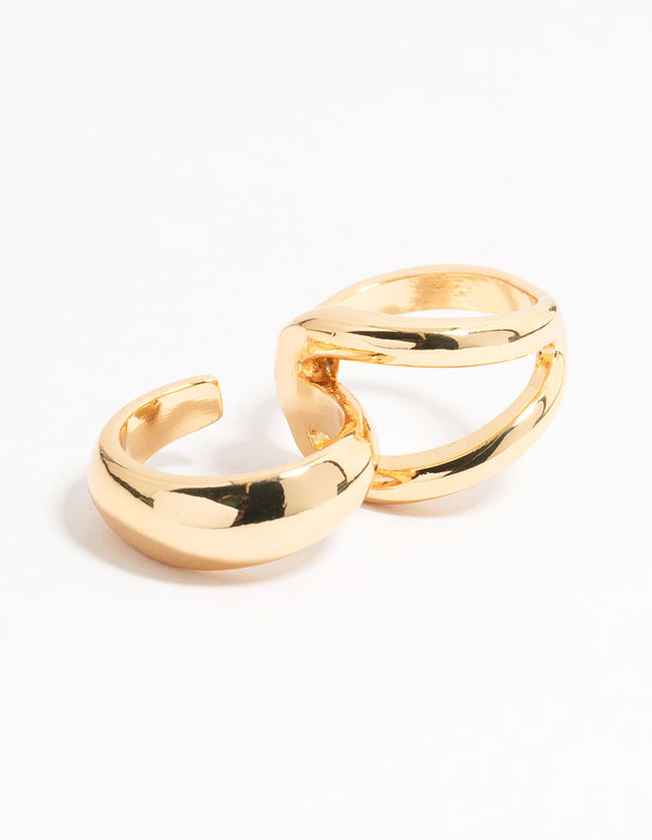 Gold Plated Looped Double Ring