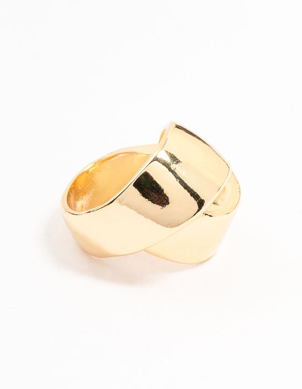 Gold Plated Puffy Wrapped Layered Ring