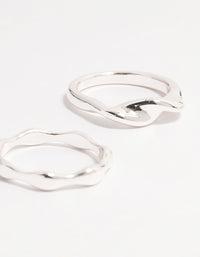 Silver Plated Irregular Stacking Rings 3-Pack - link has visual effect only