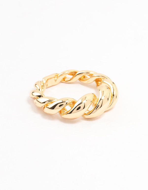 Gold Plated Swirl Coil Ring