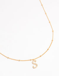 Gold Plated Cursive Initial Necklace - link has visual effect only