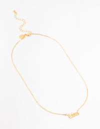 Gold Plated Libra Gothic Script Necklace - link has visual effect only