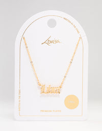 Gold Plated Libra Gothic Script Necklace - link has visual effect only