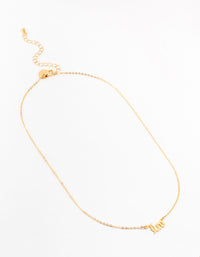 Gold Plated Leo Gothic Script Necklace - link has visual effect only