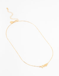 Gold Plated Virgo Gothic Script Necklace - link has visual effect only