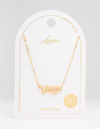 Gold Plated Virgo Gothic Script Necklace - link has visual effect only