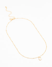 Gold Plated Cursive C Initial Necklace - link has visual effect only