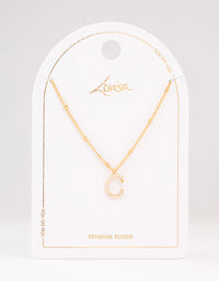 Gold Plated Cursive C Initial Necklace - link has visual effect only