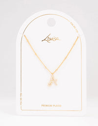 Gold Plated Cursive A Initial Necklace - link has visual effect only