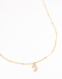 Gold Plated Cursive J Initial Necklace - link has visual effect only