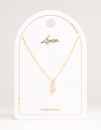 Gold Plated Cursive J Initial Necklace - link has visual effect only