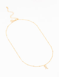 Gold Plated Cursive K Initial Necklace - link has visual effect only