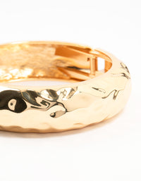 Gold Plated Hammered Wide Bangle - link has visual effect only