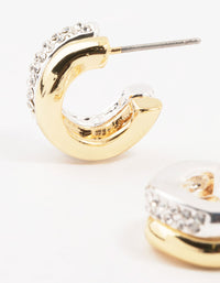 Cubic Zirconia & Clean Wave Hoop Earrings - link has visual effect only