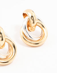 Mixed Metals Vintage Stud Earrings - link has visual effect only