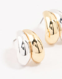 Mixed Metals Double Bubble Hoop Earrings - link has visual effect only