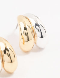 Mixed Metals Double Bubble Hoop Earrings - link has visual effect only