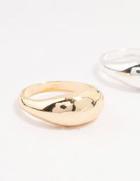 Mixed Metals Chunky Rings 2-Pack - link has visual effect only