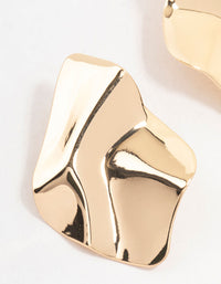 Gold Warped Plate Stud Earrings - link has visual effect only