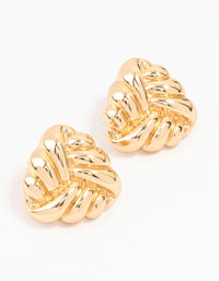 Gold Textured Triangle Stud Earrings - link has visual effect only