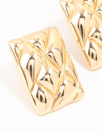 Gold Rectangle Cushion Stud Earrings - link has visual effect only