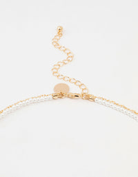 Gold Multiple Coin & Pearl 3 Layered Necklace - link has visual effect only