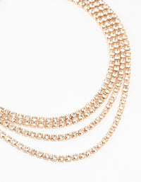 Gold Diamante Multirow Necklace - link has visual effect only