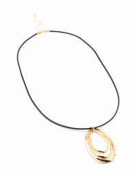 Cord Layered Oval Good Station Necklace - link has visual effect only