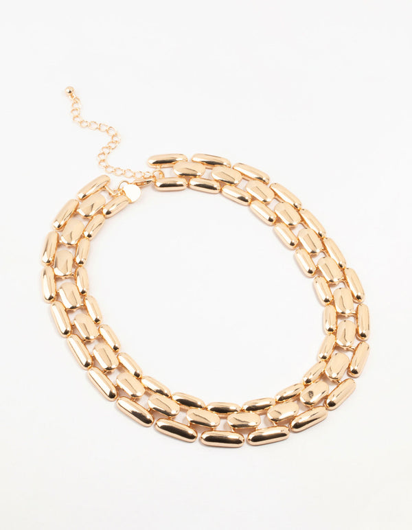 Gold Woven Chain Gold Necklace