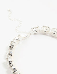 Rhodium Diamante Choker Necklace - link has visual effect only