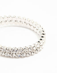 Rhodium Diamante Bangle - link has visual effect only